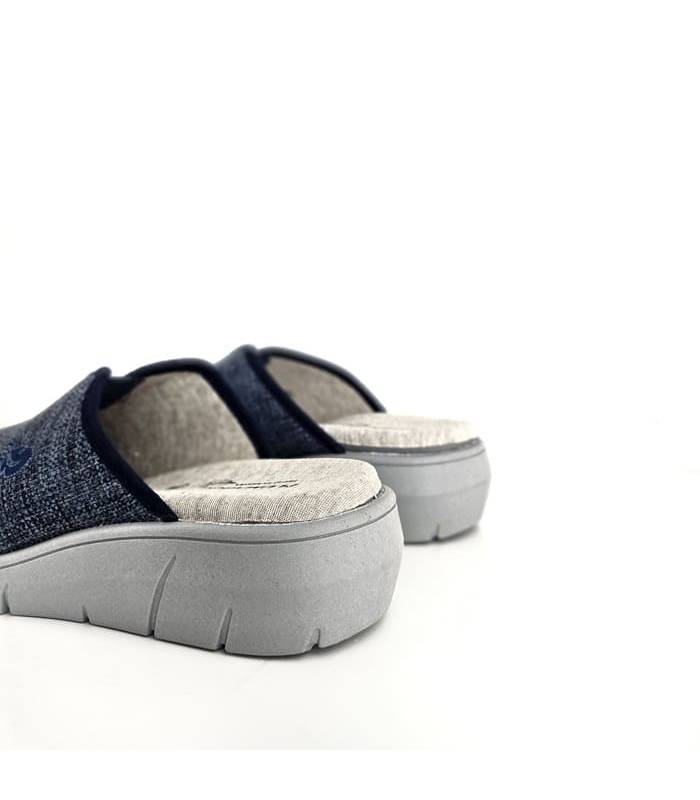 zapatillas casa mujer azul cuña ligera Plumaflex Roal
