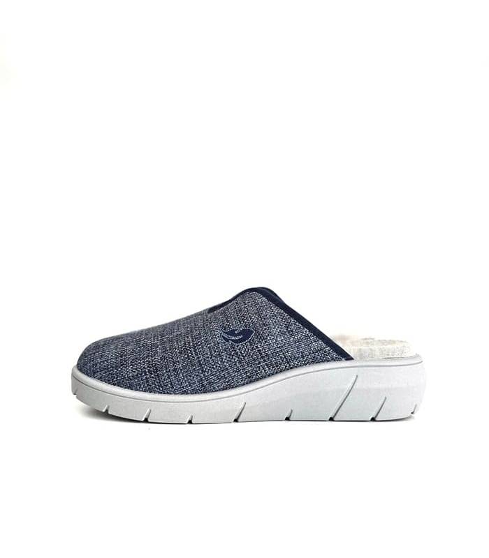 zapatillas casa mujer azul fabricadas en España cómodas