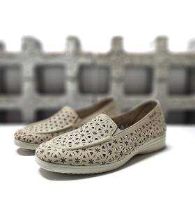 mocasines alpargata mujer beige Garrido Muro lateral