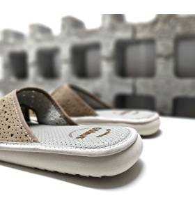 zapatillas mujer beige transpirables casa