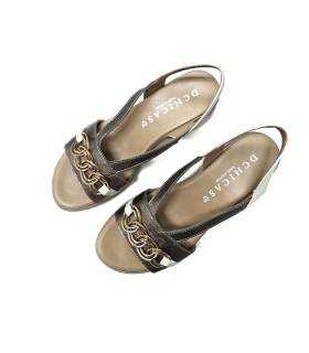 sandalias mujer doradas verano elegantes