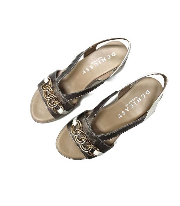 sandalias mujer doradas verano elegantes