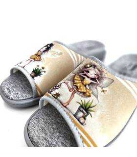 zapatillas mujer chinela verano algodón