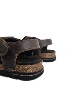 sandalias velcro hombre marrón