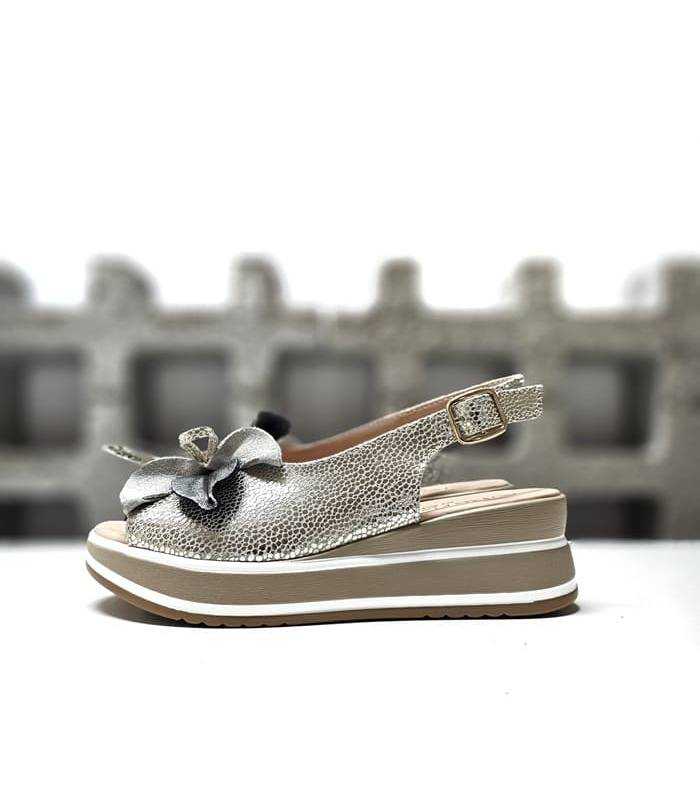 sandalias mujer cuña cómodas doradas Chika10 de rebajas