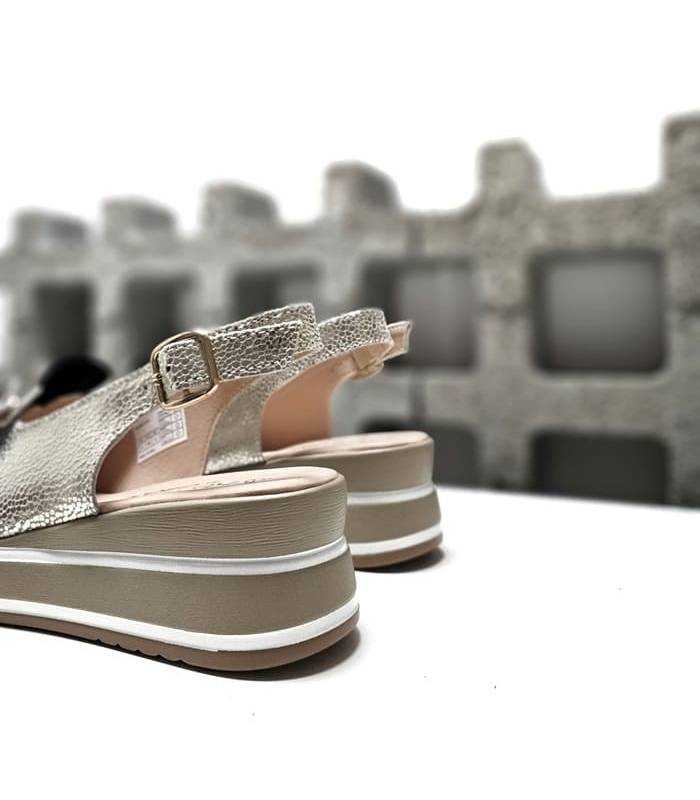 sandalias mujer plataforma cómodas doradas