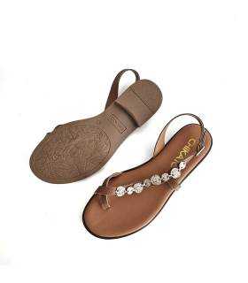 sandalias mujer cuero suela goma
