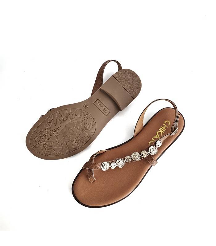 sandalias mujer cuero suela goma