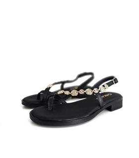 sandalias planas mujer negras cómodas