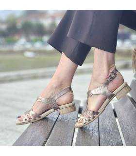 sandalias bronce cómodas mujer piel de Suave by Leyland Puestas de rebajas