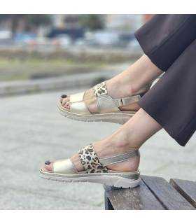 sandlias de Suave combinadas animal print y dorado puestas de rebajas