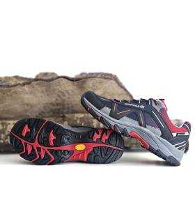 zapatillas trekking hombre impermeables rojas negras