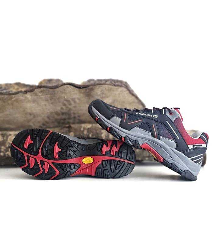 zapatillas trekking hombre impermeables rojas negras