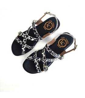 sandalias planas mujer cómodas piel animal