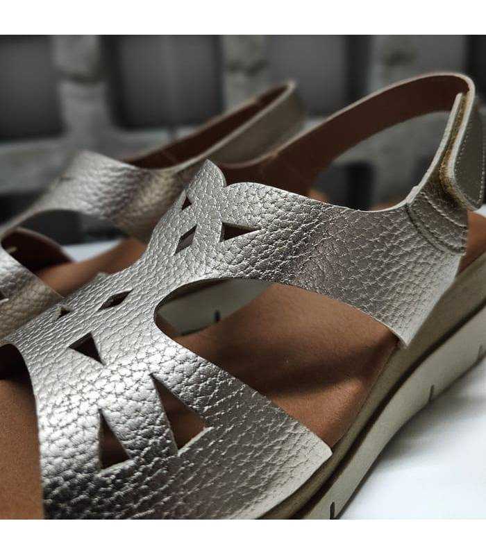 sandalias mujer doradas plataforma ligera cómodas