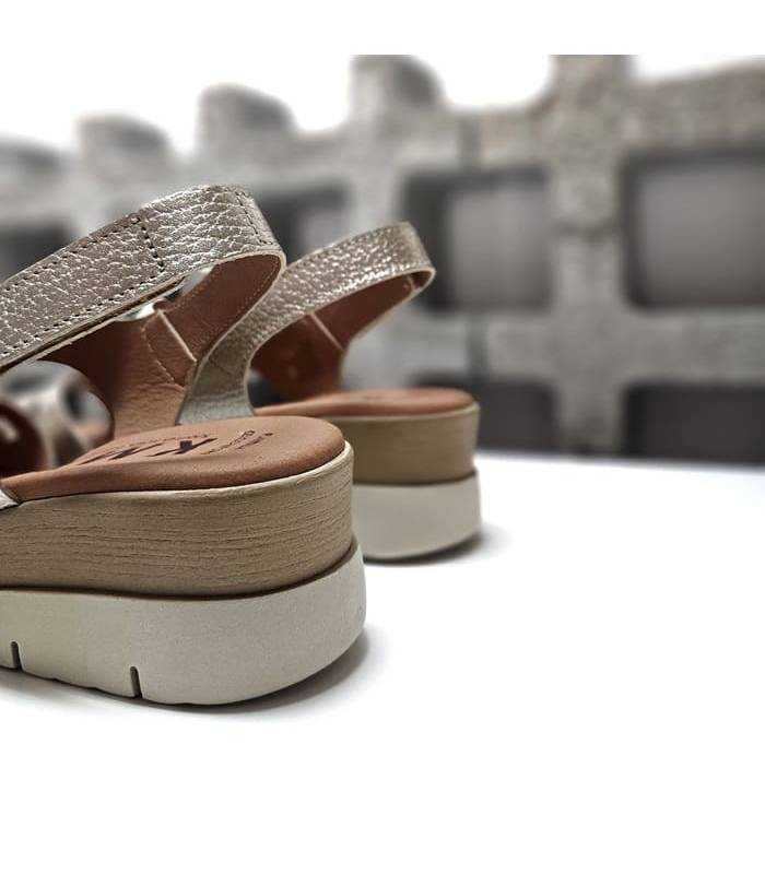 sandalias doradas mujer elegantes verano cuña