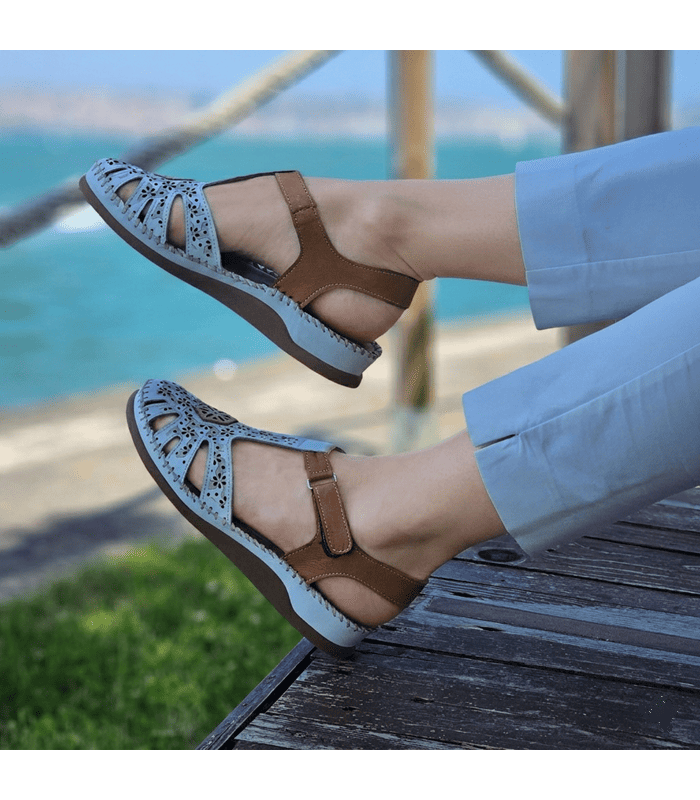 Sandalias cerradas mujer cómodas Vicmart piel puestas de rebajas