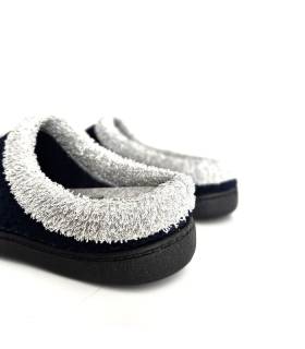 detalle tejido rizo azul zapatillas Plumaflex