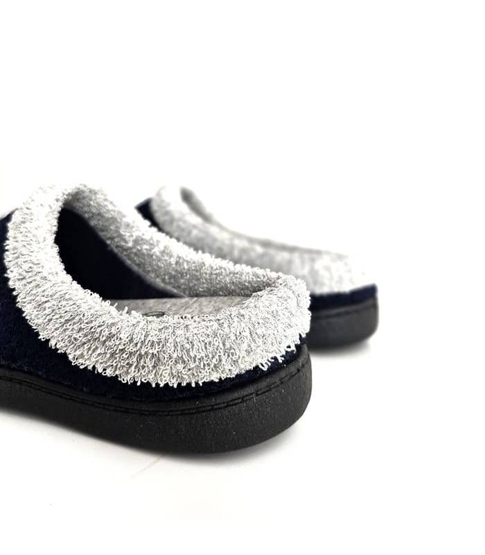 detalle tejido rizo azul zapatillas Plumaflex