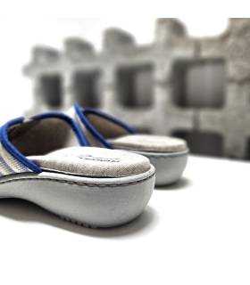 zapatillas Plumaflex mujer cuña rayas azul