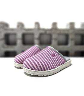 zapatillas casa mujer verano rayas rosa Plumaflex