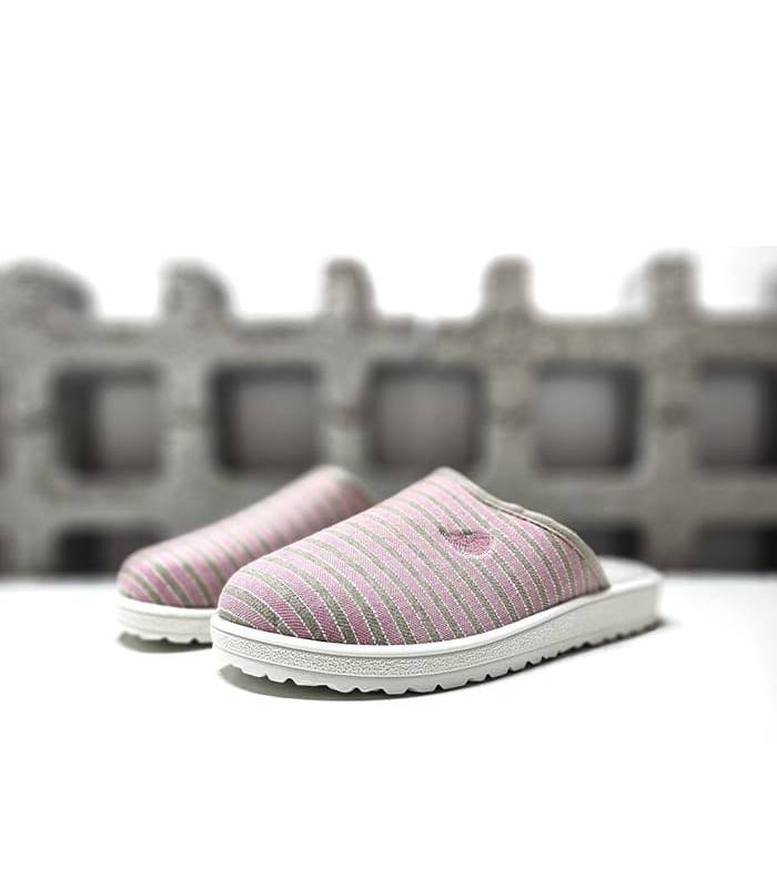 zapatillas casa mujer chinela rayas rosa Plumaflex