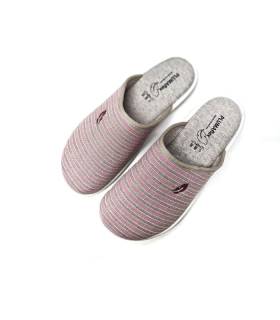 zapatillas casa mujer verano rayas rosa beige