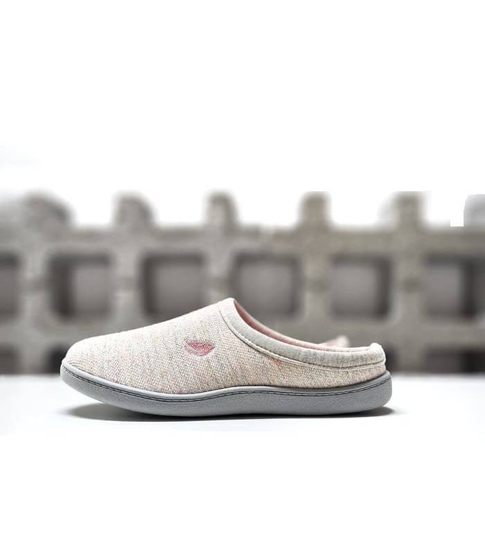 perfil zapatillas casa mujer beige loneta Plumaflex