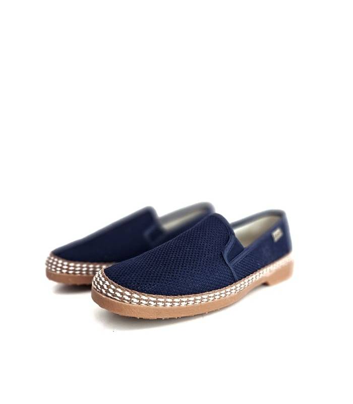 alpargatas hombre cómodas azul marino con elásticos