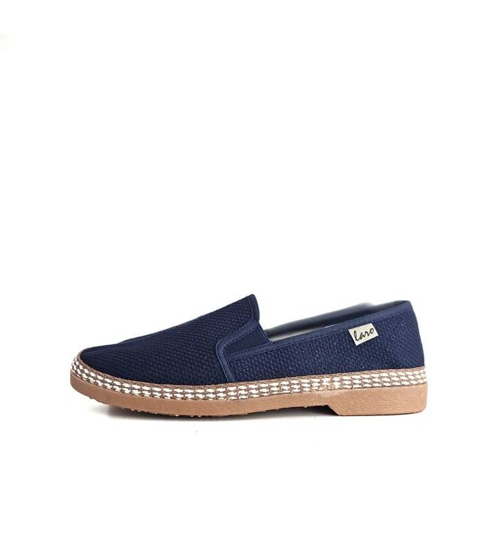 alpargatas lona hombre azul marino perfil lateral