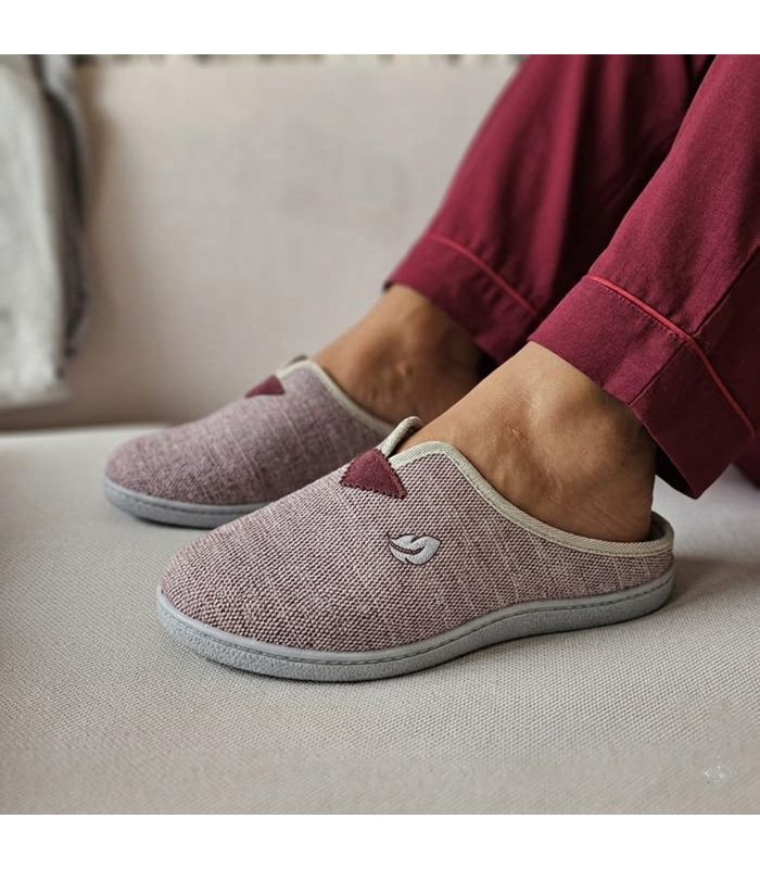 Zapatillas casa mujer verano Plumaflex Roal destalonadas puestas
