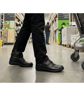 Luisetti, zapatos profesionales negros mujer velcro puestos