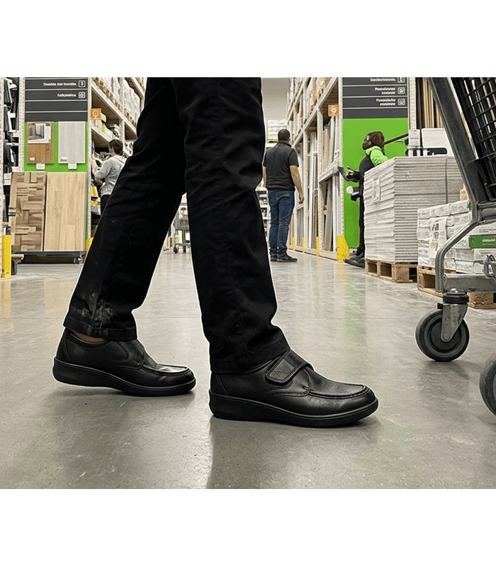 Luisetti, zapatos profesionales negros mujer velcro puestos
