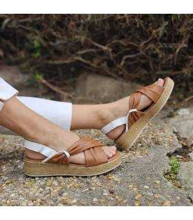 Sandalias piel outlet mujer Lola Canales plataforma