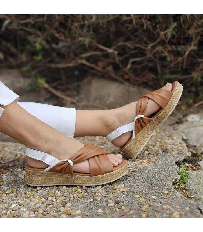 Sandalias piel outlet mujer Lola Canales plataforma