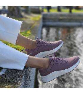 Skechers mujer rebajas deportivas Arch Comfort lila puestas