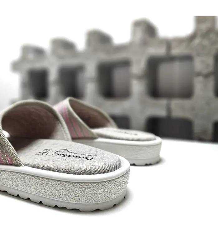 zapatillas casa abiertas mujer Plumaflex cuña baja