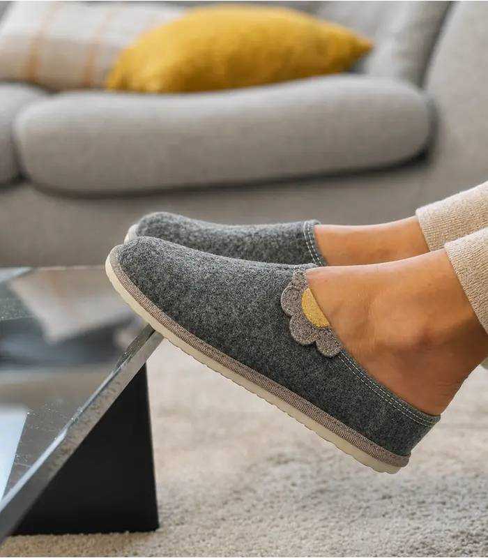 zapatillas csa descalzas invierno mujer exologicas verdes comodas puestas