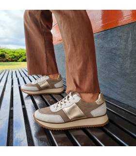 Zapatos deportivos, sneaker mujer beige de Walk Fly puestos de rebajas