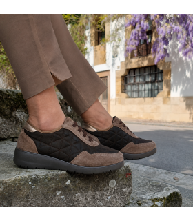 Zapatos mujer cuña textil acolchado de Mysoft comods para invierno puestos