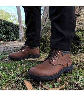 Botas piel marrones comodas hombre Vicmart impermeables puestas