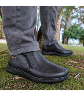 Botínes hombre piel negro impermeable de Zen comodos puestos