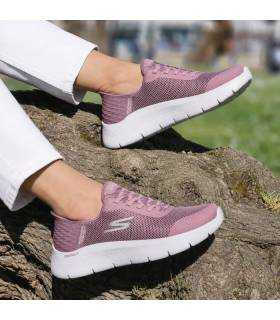 zapatillas mujer Skechers slip-ins rosas de rebajas comodas puestas