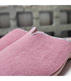 zapatillas destalonadas mujer verano, detalle del tejido de tela de rizo