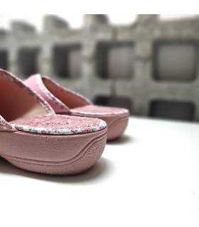 cuña zapatillas Cabrera rosas