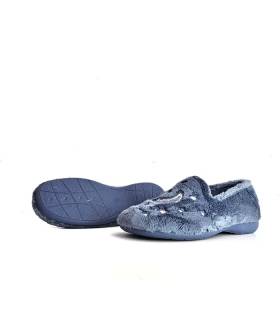sueal flexible d las zapatillas de casa azules con lunas de Cabrera