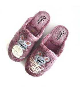 zapatillas casa mujer invierno divertidas para mujer con raton bordado de Cabrera