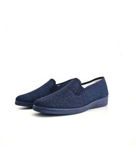 Vista lateral de zapatillas de lona Alcalde sin cordones para mujer