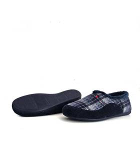 Suela de zapatillas de casa hombre Cabrera color azul marino con piso flexible y antideslizante para invierno