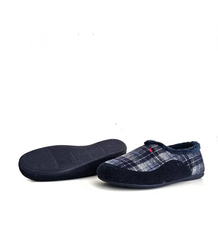 Suela de zapatillas de casa hombre Cabrera color azul marino con piso flexible y antideslizante para invierno
